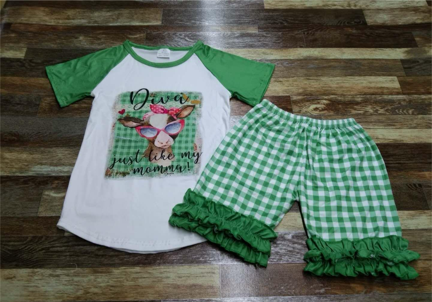 Just Like My Momma Ruffle Short Set