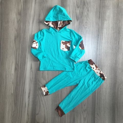 Turquoise Ranch Hooded Set