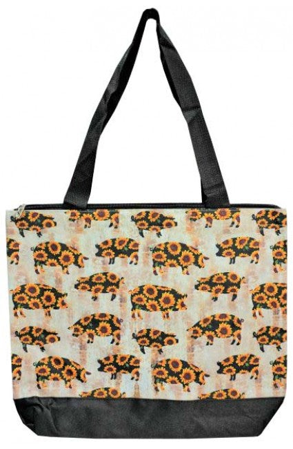 Sunflower Pig Shoulder Tote Bag