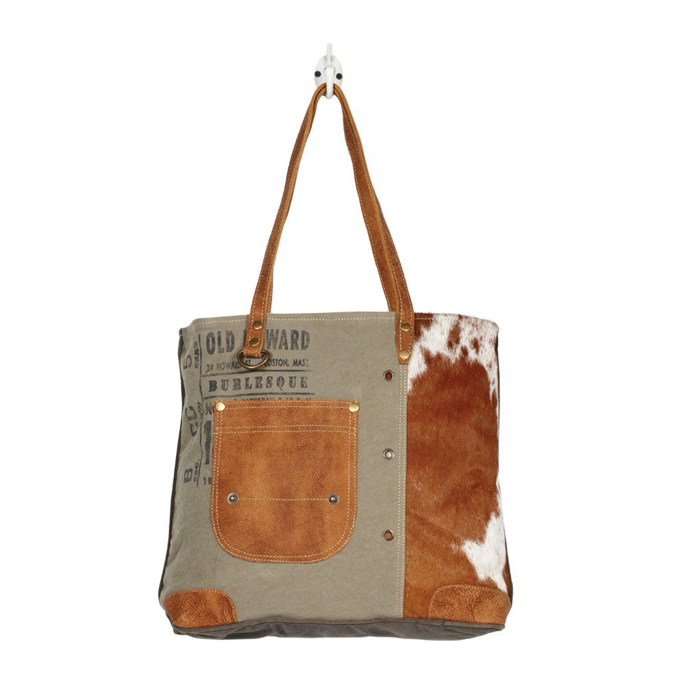 LEATHER POCKET
TOTE BAG