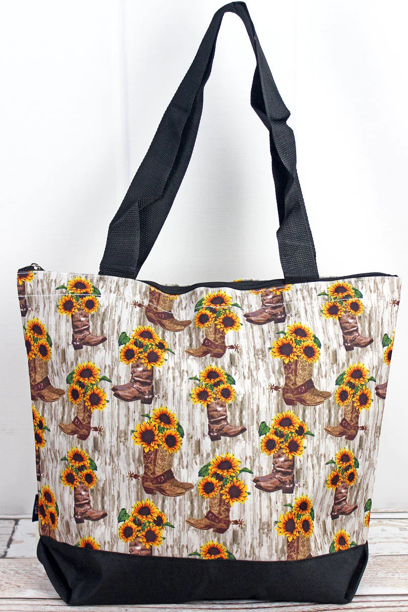 Boot Bouquet Shoulder Tote Bag