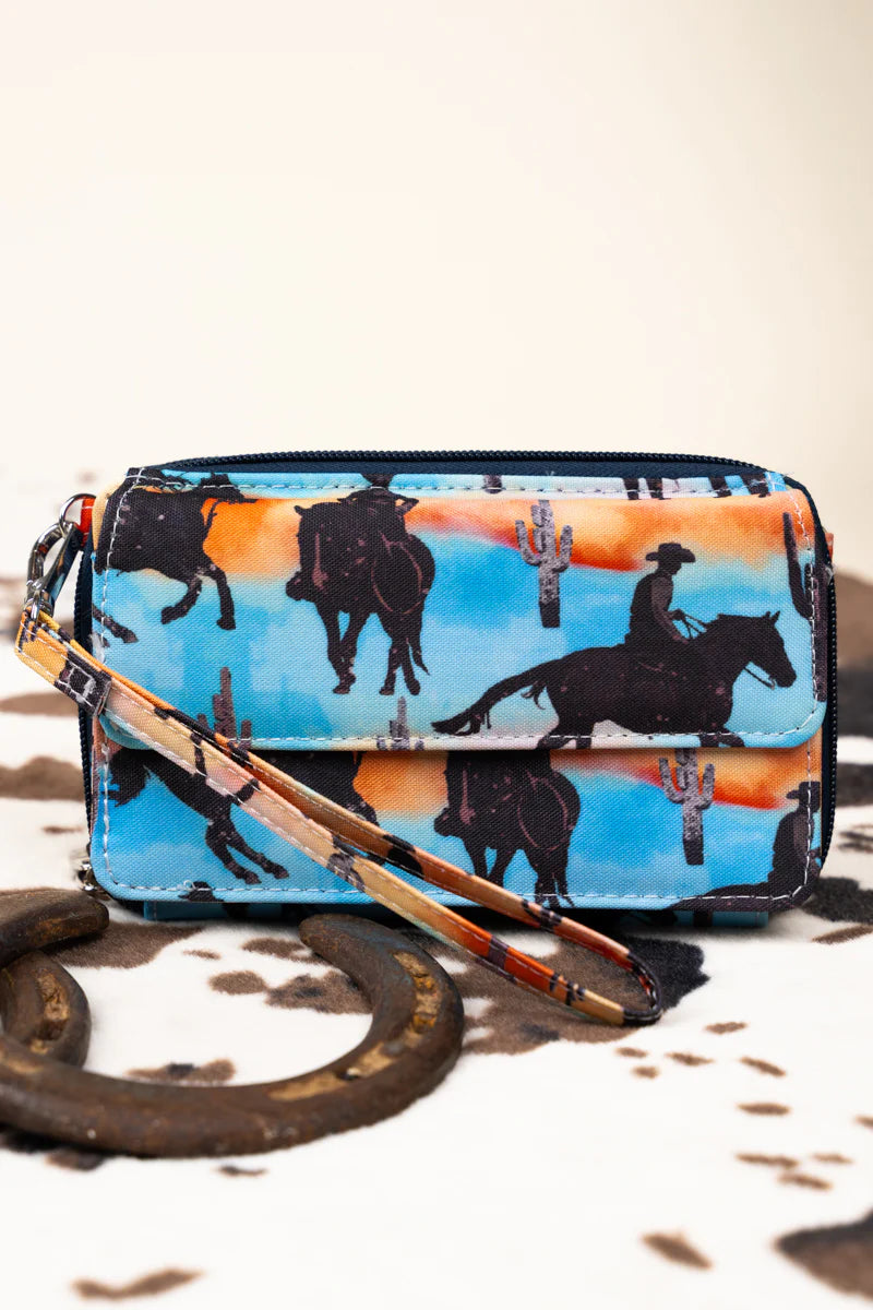 Riding Into the Sunset Crossbody Clutch