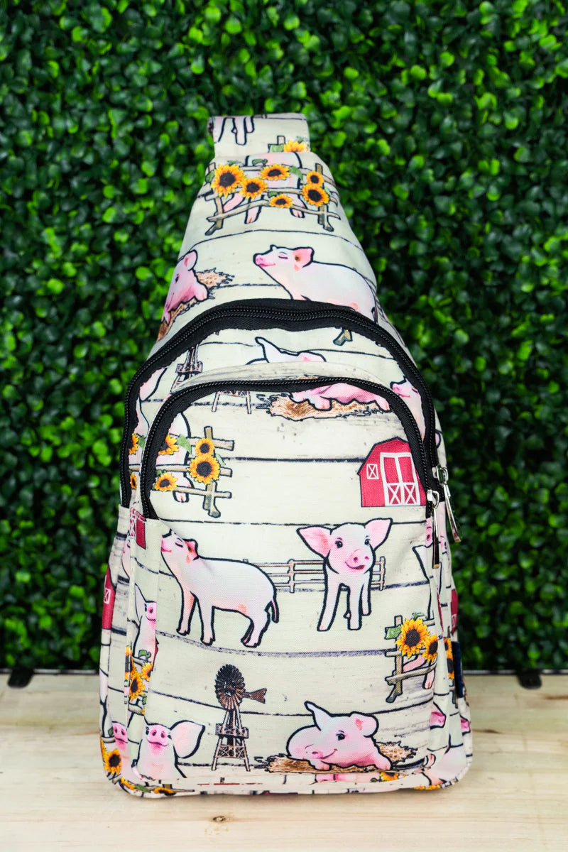 Getting Piggy With It Medium Sling Backpack