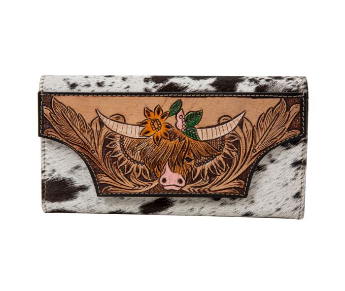Bloomin' Steer Hand-tooled Wallet