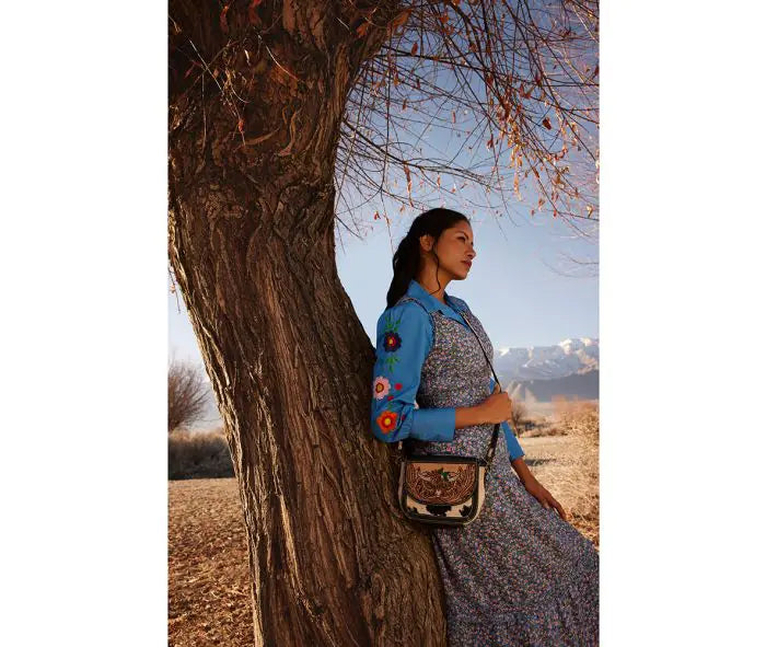 Bloomin' Steer Small Hand-Tooled Bag