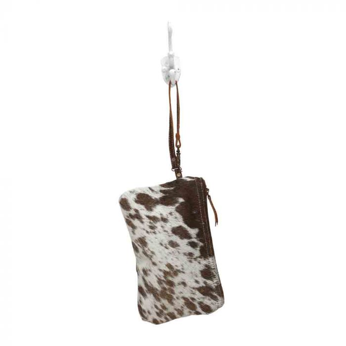 White & Brown Hair on Small Bag