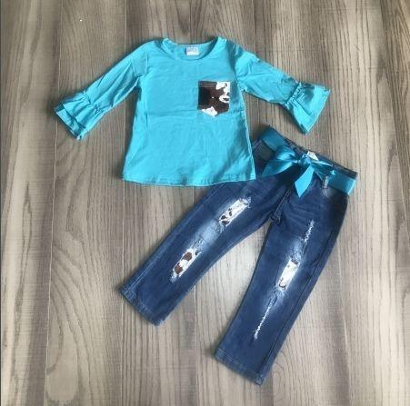 Turquoise Gem Denim Set