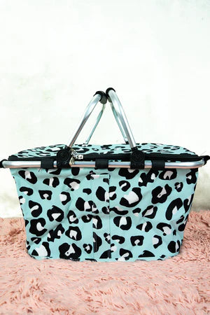 Blue Leopard Market Basket