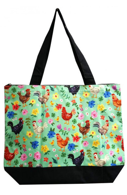 Cluck & Bloom Shoulder Tote Bag