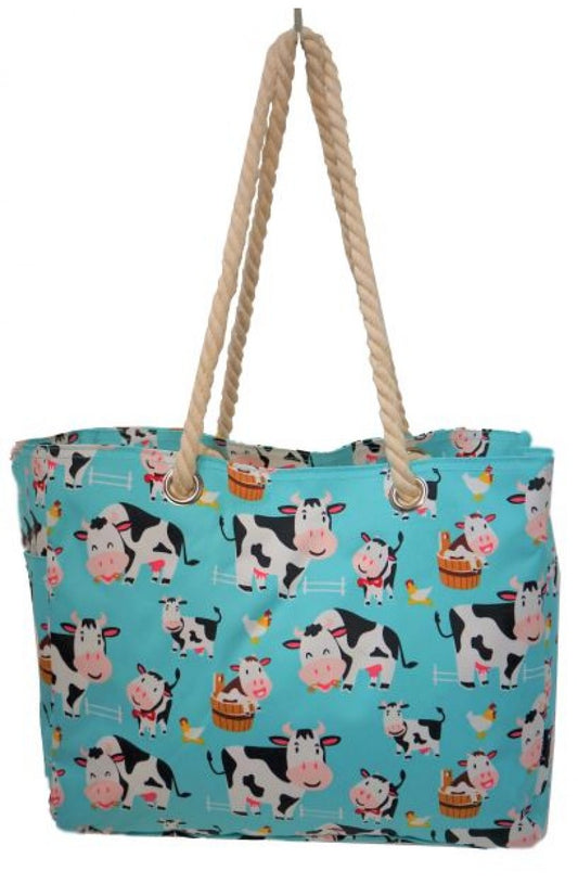 Udderly Cute Cows Large Tote Bag