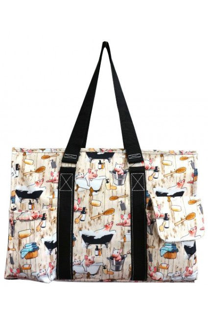 Piggy Past Times Large Organizer Tote