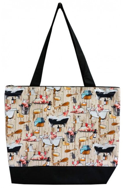 Piggy Past Times Shoulder Tote Bag