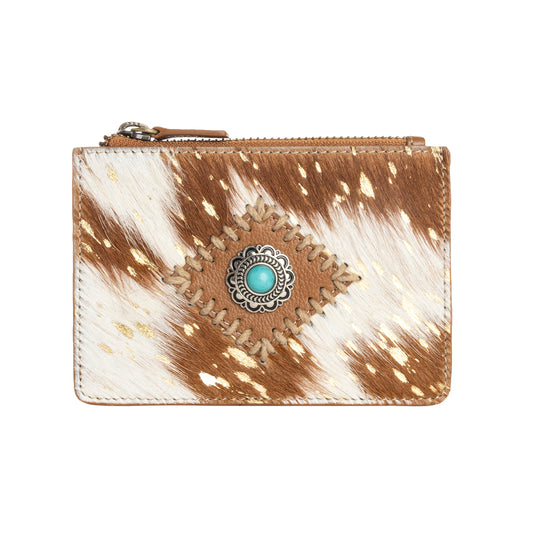 Eye of the Goddess Credit Card Wallet in Brown & W