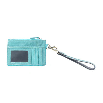 Wildflower Mesa Handtooled Hairon Leather Card Holder