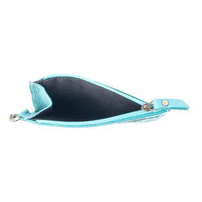 Wildflower Mesa Handtooled Hairon Leather Card Holder