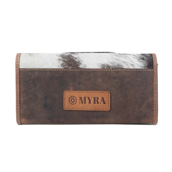 Rustwood Concho Leather Wallet in Charcoal Cream