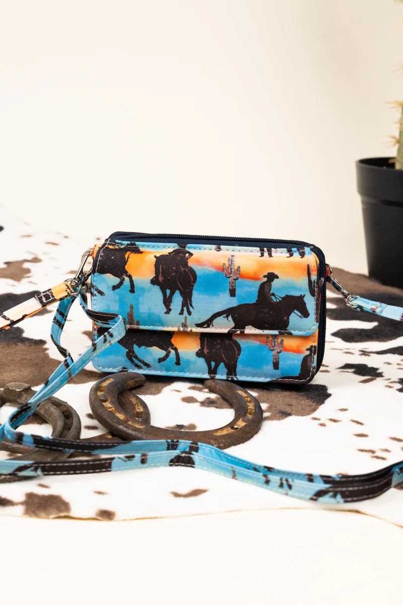 Riding Into the Sunset Crossbody Clutch