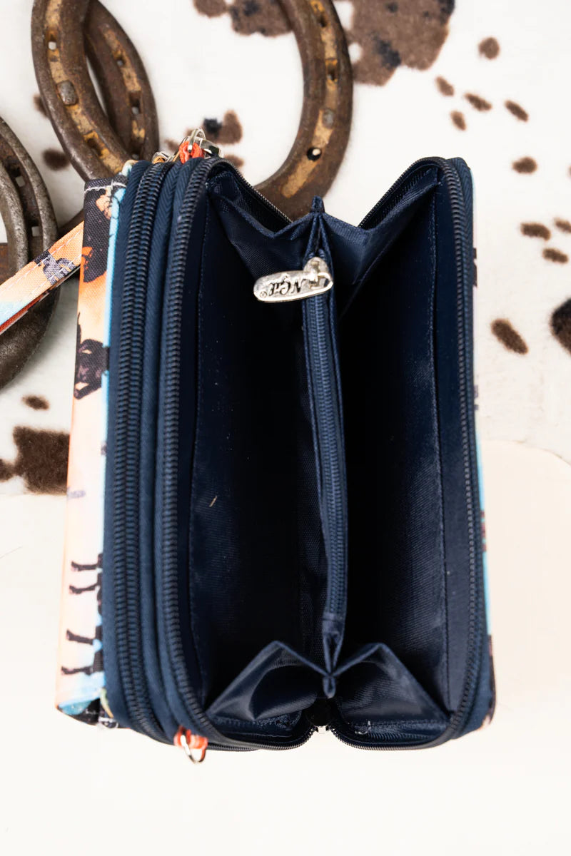 Riding Into the Sunset Crossbody Clutch