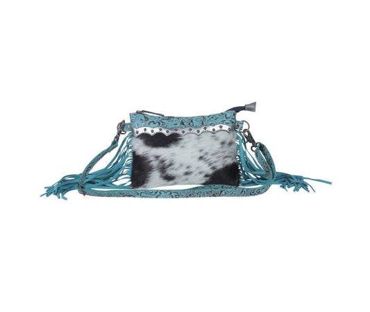 Exotic Azure Leather & Hairon Bag