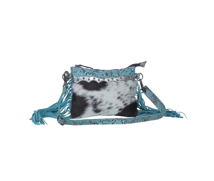 Exotic Azure Leather & Hairon Bag