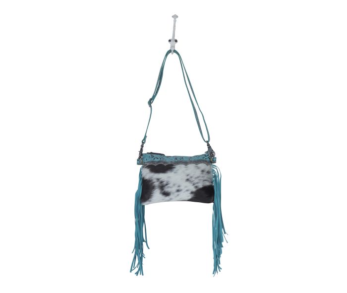 Exotic Azure Leather & Hairon Bag