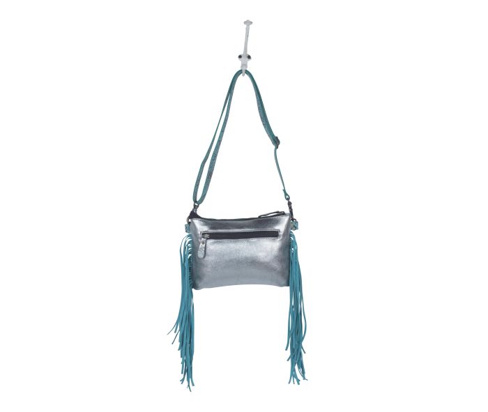 Exotic Azure Leather & Hairon Bag