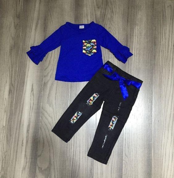 Dino Blues Denim Set