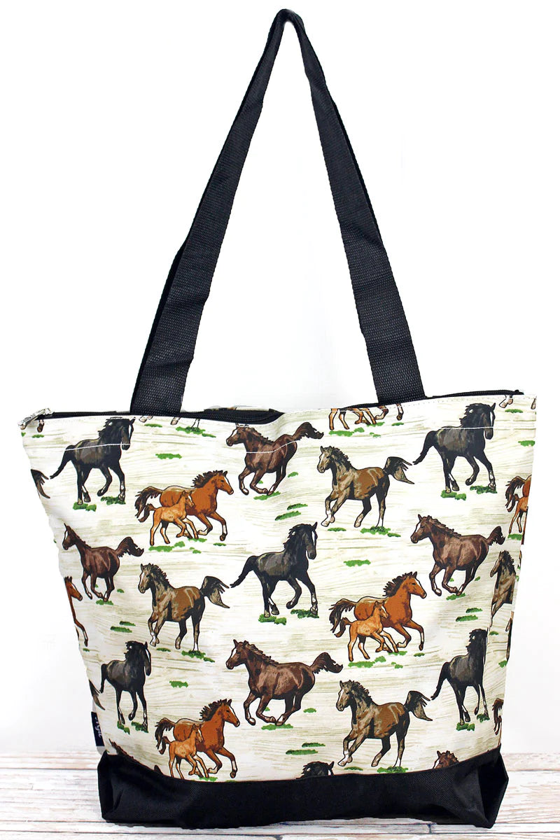 Wild Horses Shoulder Tote Bag