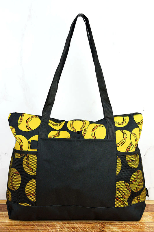 Softball Pocket Tote Bag